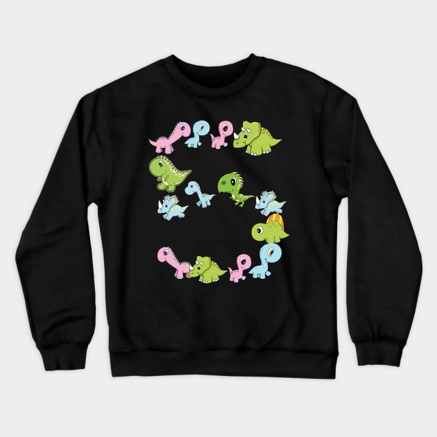 Kids dinosaur th birthday gift Crewneck Sweatshirt by aaltadel